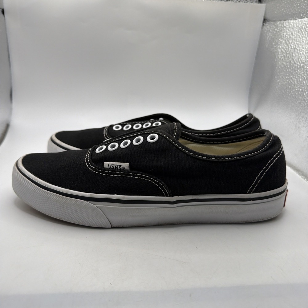 Vans Authentic Black White Canvas Low-Top Shoes Women's8 / Men's 6.5 Preowned